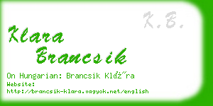 klara brancsik business card